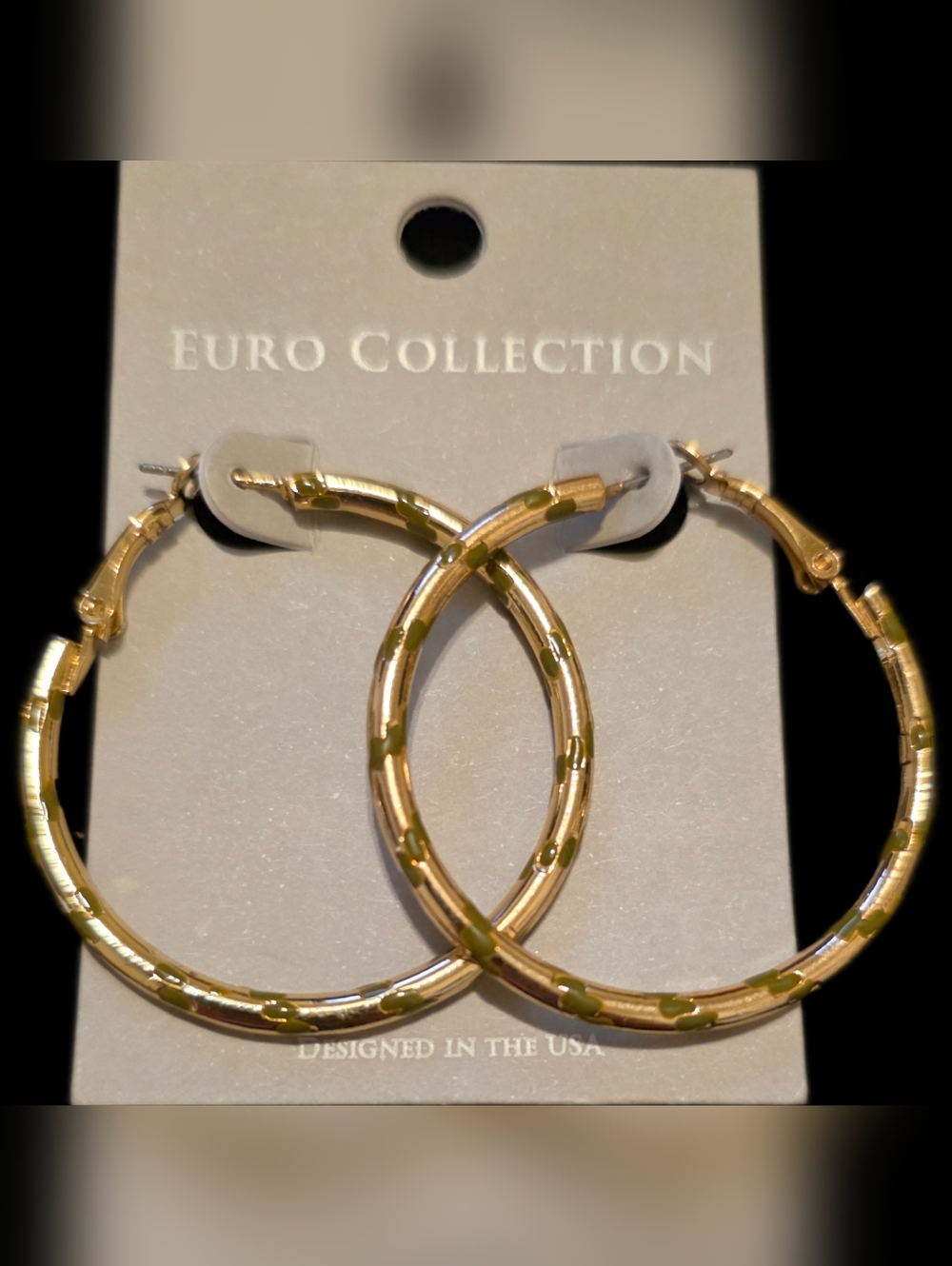 Goldtone Bamboo-Textured Hoop Earrings